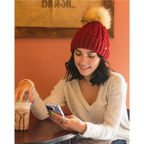 Camptrace Winter Hats for Women Chunky Knit Beanie Hat Trendy Cute Warm Skull Sk